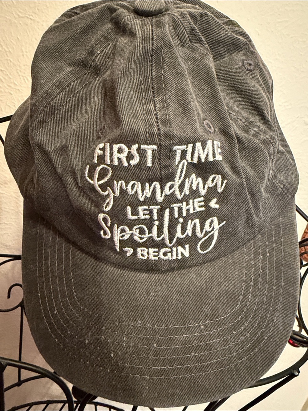🐚FREE WPURCHASE🐚Embroidered Grandma Cap - Charcoal
